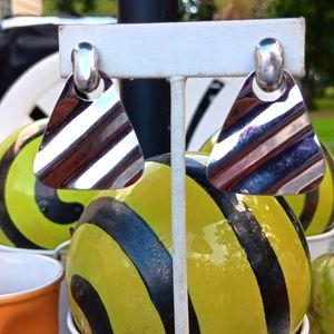 Vintage Metal Crimp Earrings